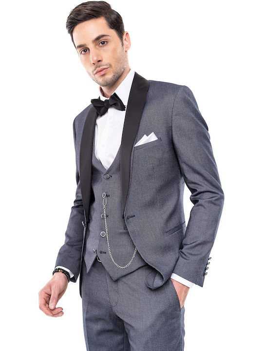 Fragosto Tuxedo Detachable Lapel Slim Fit 760 4 104 004 Blue