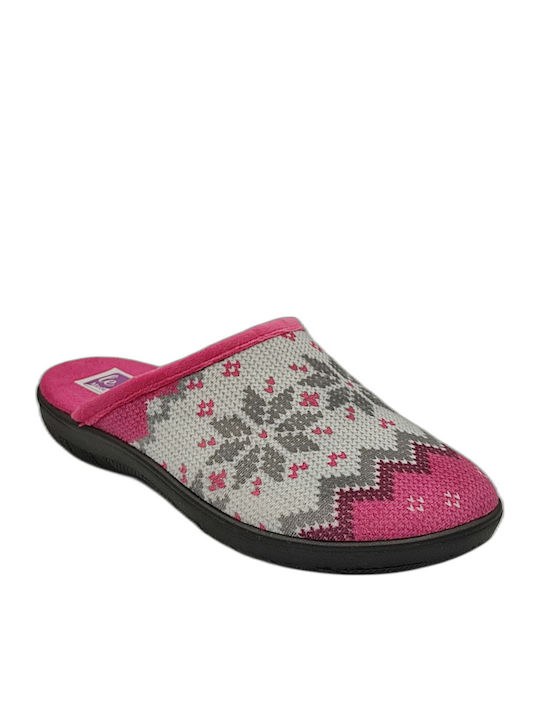 Le Soft 10236 Women's Winter Slippers Fuchsia White