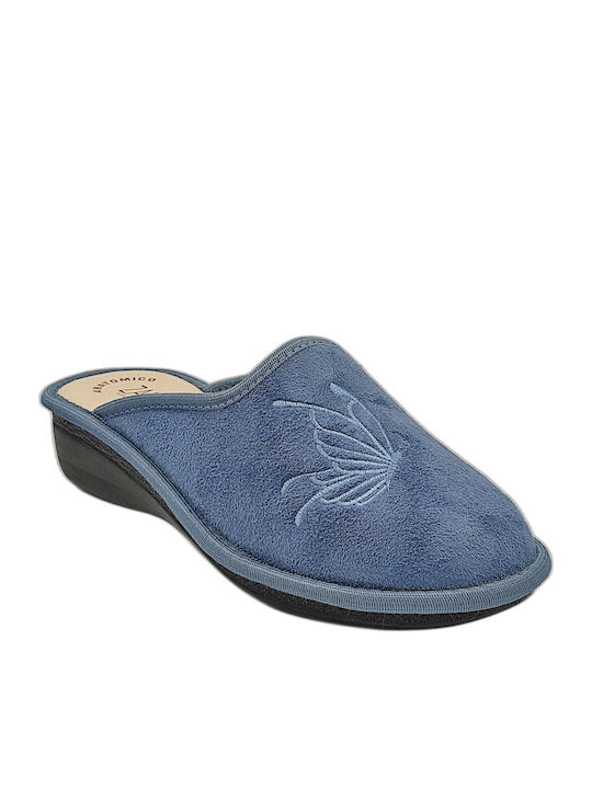 Zarkadi 924 Camoscio Women's Winter Slippers Blue Avion
