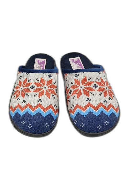 Le Soft 10236 Women's Winter Slippers Blue White