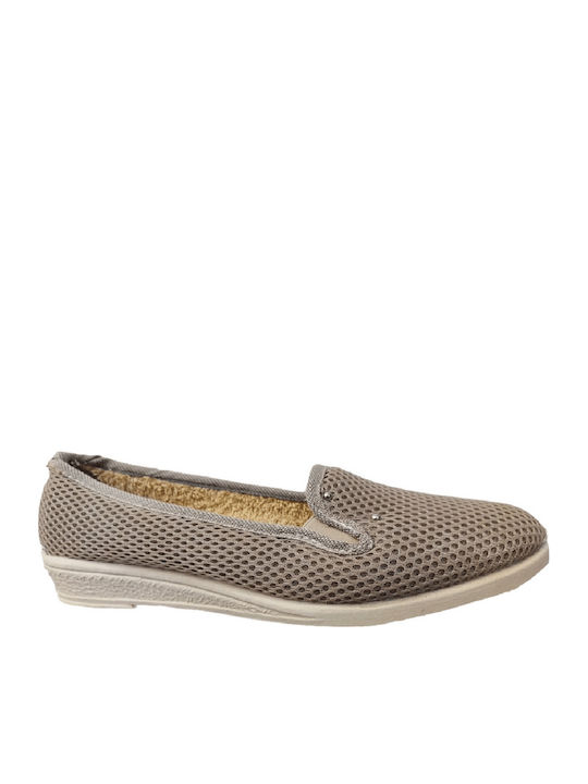 Beige Geschlossene Zehen Damen Hausschuhe
