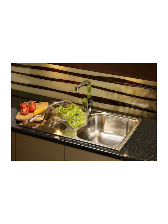 Deante Drop-In Chiuvetă Inox cu robinet L43.5xW78cm Argintiu