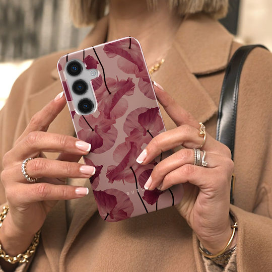 Burga Case Samsung Galaxy S24 S25 Elegant Tender Kiss Pattern Burgundy