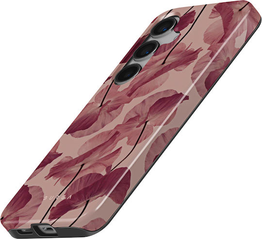 Burga Case Samsung Galaxy S24 S25 Elegant Tender Kiss Pattern Burgundy