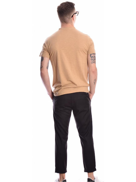 Beige Kurzarm Mao Für Herren