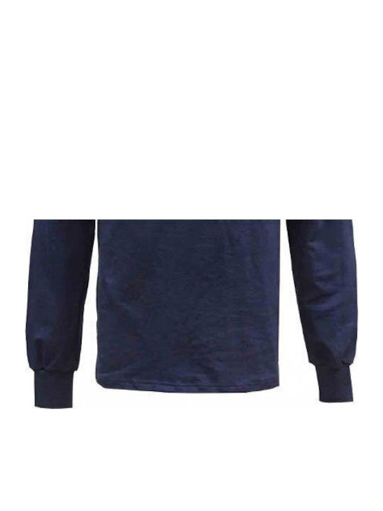 Luciano Faketti Polo Herrenbluse Luciano Faketti Stickerei Blau