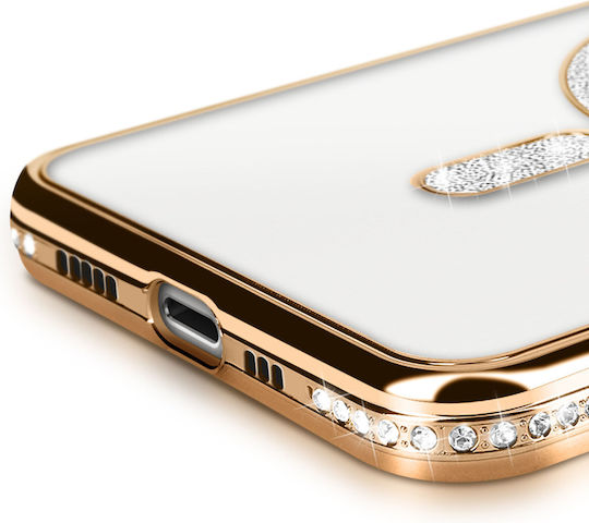 Avizar Diamond Case for iPhone 13 Pro Magsafe Contour with Strass Gold
