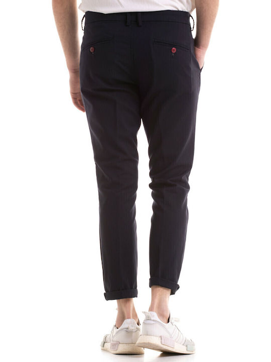Scinn Men's Cotton Trousers Dark Blue Matteo122 Slim Fit