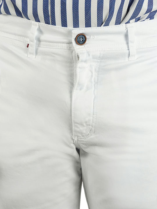 Dario Beltran Ανδρικό Βαμβακερό Παντελόνι Άσπρο Slim Fit P840 100% Βαμβάκι