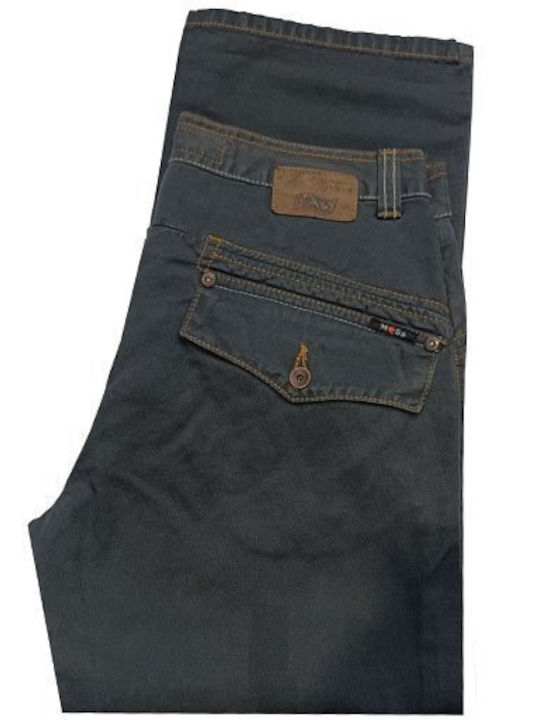 Luciano Faketti Cotton 100% Messeg Black Trousers Luciano Faketti Cotton 100% Messeg Black Trousers