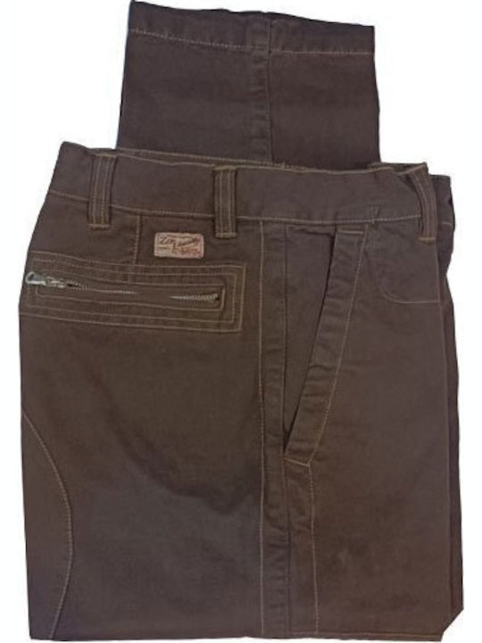 Faketti Cotton 100% Trousers In Fashion Brown