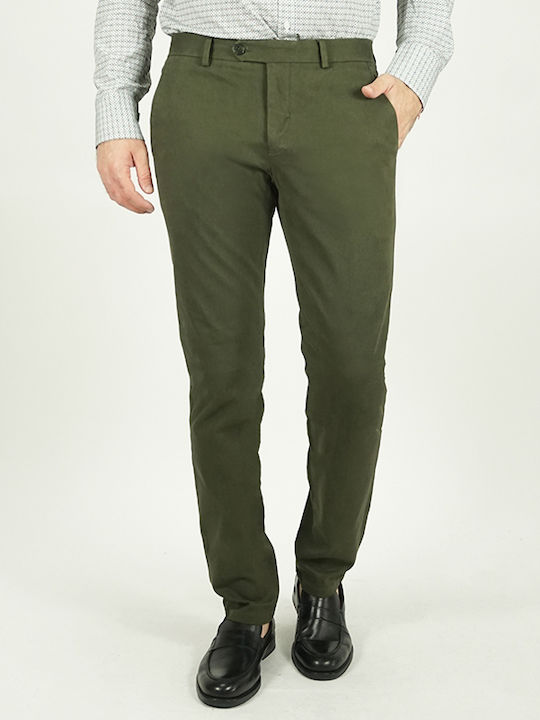 Bizzaro Men's Cotton Trousers Olive Slim Fit Bz2225180/71160 97% Cotton 3% Elastane