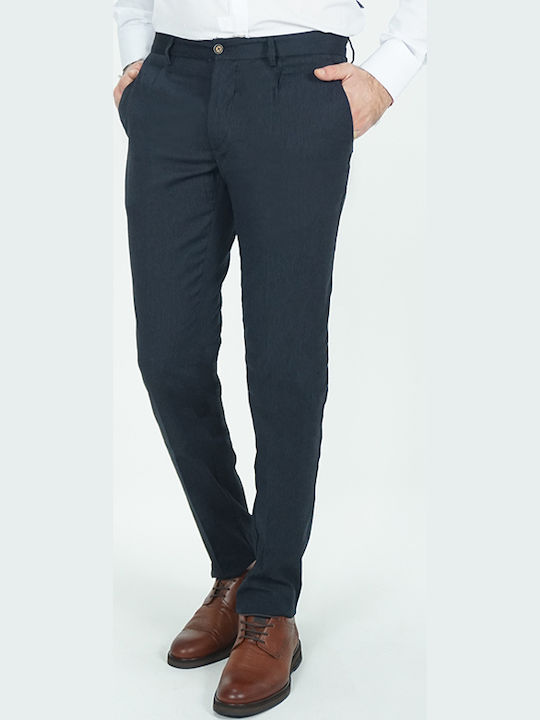 Italian Job Men's Cotton Trousers Dark Blue Slim Fit 725287/07 90% Cotton 7% Polyester 3% Lycra