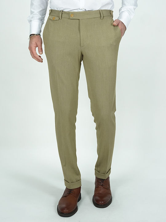 Italian Job Ανδρικό Παντελόνι Μπεζ Slim Fit 25705 09 2p 68% T 29% R 3% Sp
