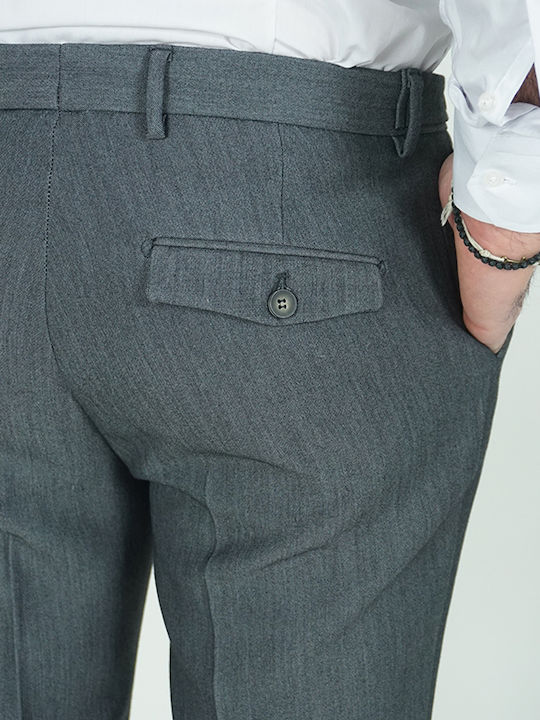 Italian Job Ανδρικό Παντελόνι Γκρι Slim Fit 25707 09 P1 65% T 30% R 5% Sp