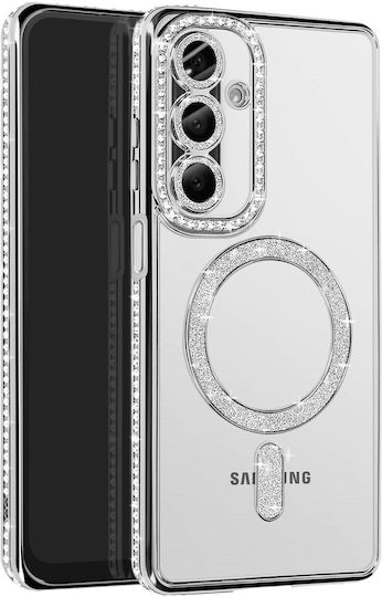 Avizar Diamond Case Samsung Galaxy A26 Magsafe Outline Strass Silver