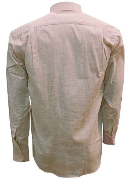 Luciano Faketti Shirt "luciano Faketti" Beige With Pink Combo Detail