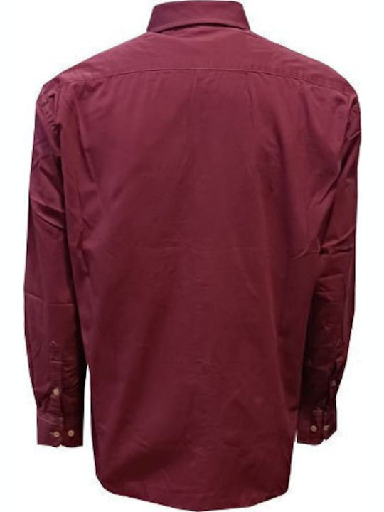 Luciano Faketti Shirt Winter Cotton 100% Men's Long Sleeve Burgundy