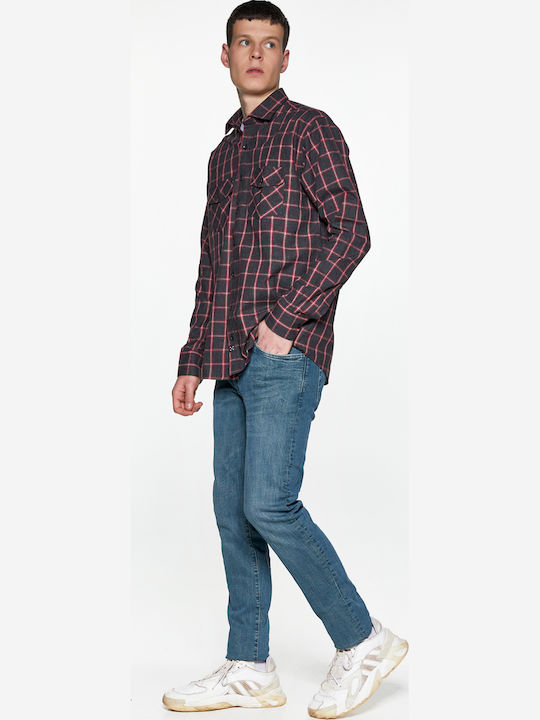 Hoodloom Long Sleeve Checked Dark Grey Shirt