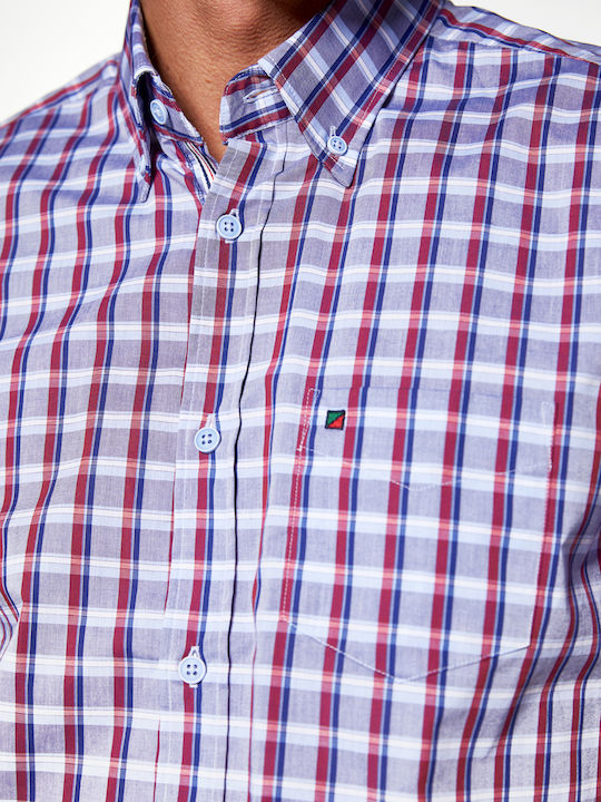 Redgreen Short Sleeve Checked Blue Shirt