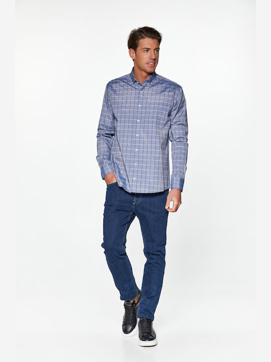 Snta Cămașă Mânecă Lungă Carou Denim Bailey Carou
