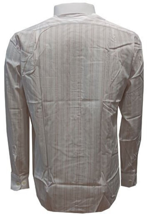 Luciano Faketti Shirt Luciano Faketti White Collar Red Stripe