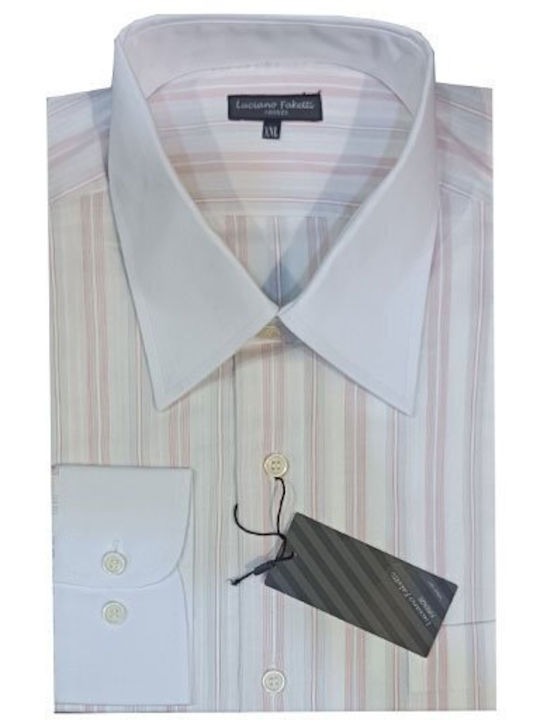 Luciano Faketti Shirt Luciano Faketti White Collar Red Stripe