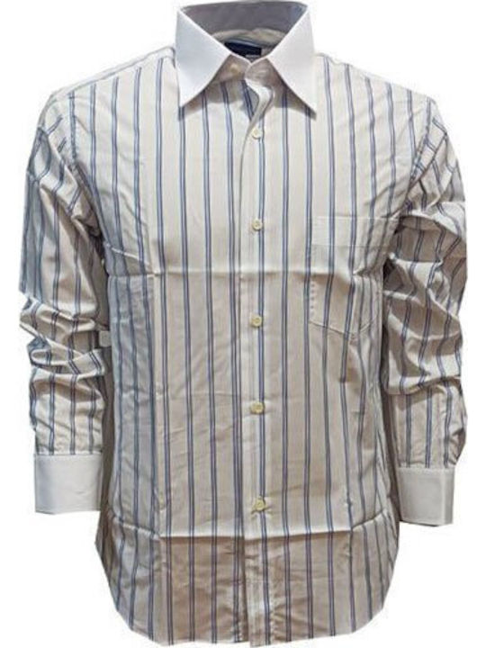 Luciano Faketti Shirt Luciano Faketti White Collar Blue Stripe