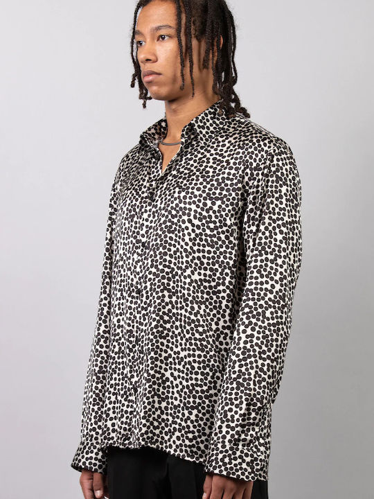 Ca2263 Imb Man Camicia Fantasia Manica Lunga Black