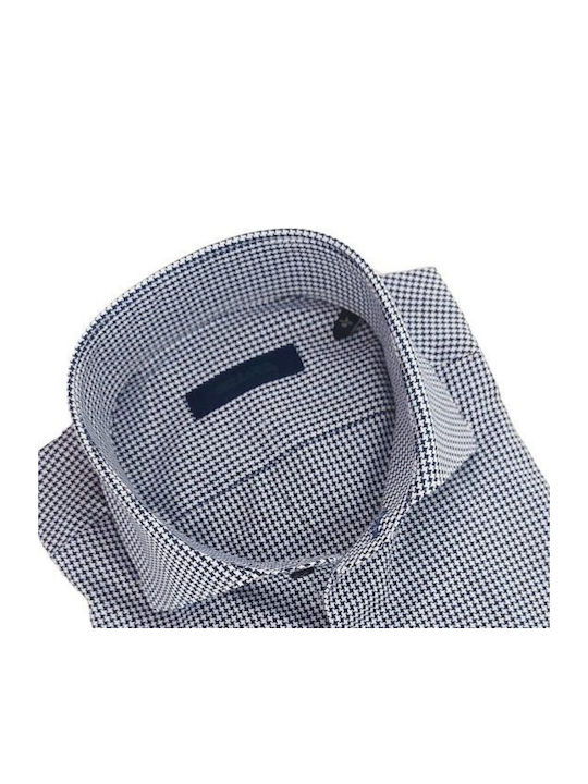 Herrenhemden Langärmeliges Mikroschichtmuster Blau Weiß Bizzaro Slim Bz2228715/sl 3
