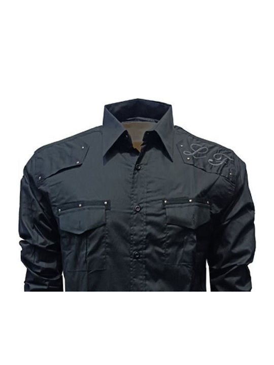Luciano Faketti Elastic Shirt Slim Fit Luciano Faketti Blue-Purple
