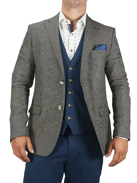Italian Job Men’s Linen Jacket Beige Slim Fit 813573/02 55% Linen 45% Rayon