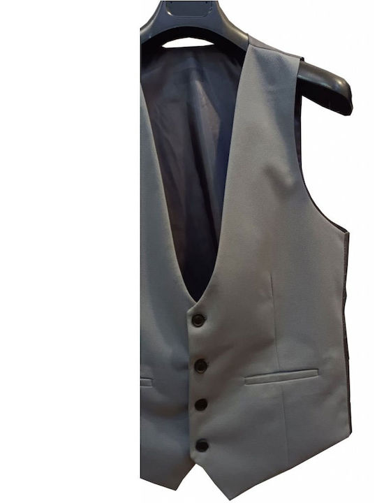 Luciano Faketti Men’s Vest In Fashion Vscoz-poly Gray