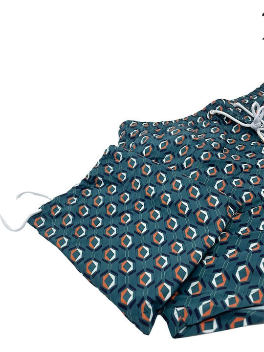 Cayos Schwimmen Petrol Blau Geometrisches Herren-Bademode-Shorts Alex 9107