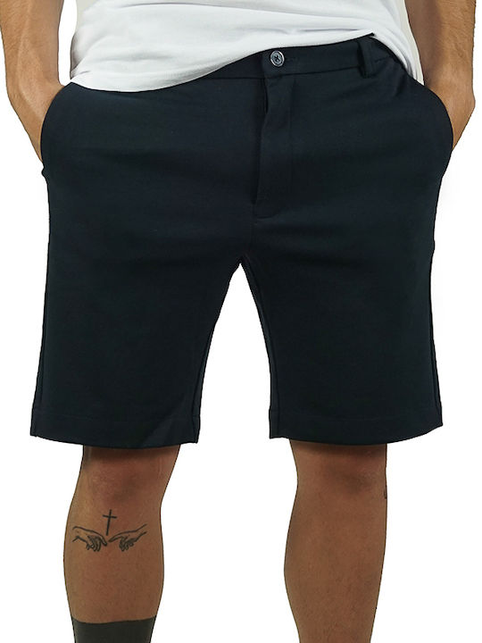 Marcus Men's Bermuda Lincoln Dark Blue Slim Fit 19-200167-7050 82% Polyester 16% Viscose 2% Elastane