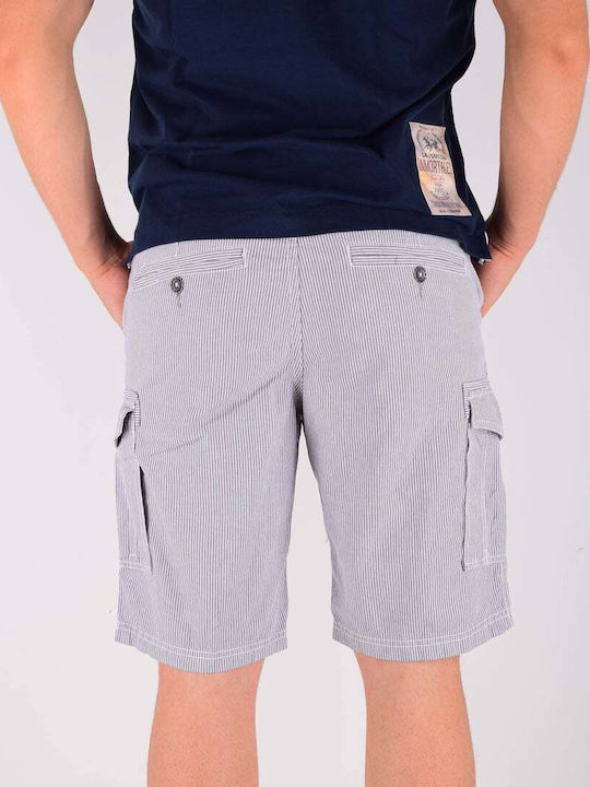 Sublevel Herren Cargo Shorts 100% Bambaki Slim Fit H7424z61210k Alter Navy-Weiß Sublevel Herren Cargo Shorts 100% Bambaki Slim Fit H7424z61210k Alter Navy-Weiß