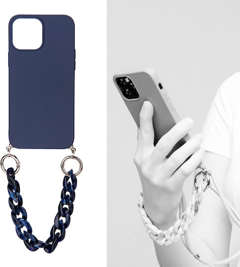 Eko Hülle Für iPhone 13 Pro Max Nylon Schnur Harz Kette Blau