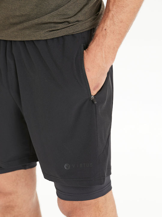 Virtus Σορτς Dylan M 2-in-1 Stretch Shorts 1001 Black