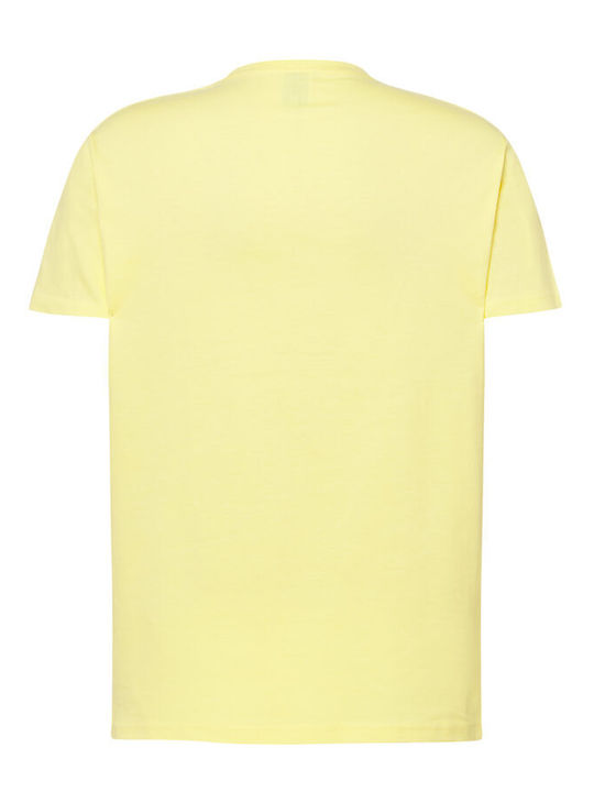 Μπλουζάκι Μακό Jhk T-shirt Ανδρικό 100% Βαμβακερό Κίτρινο Ανοιχτό Tsra150