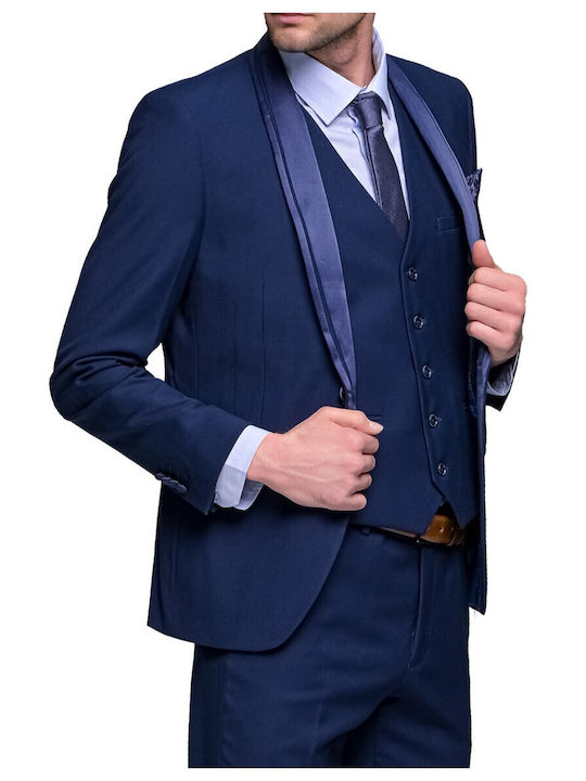 Antonio Mirro Nyg-0327 Marineblaue Herrenanzug Blau