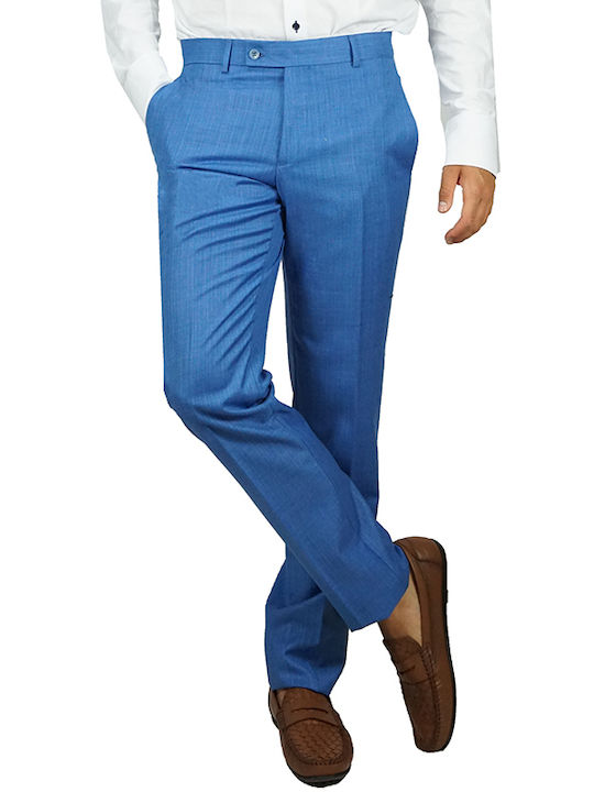 Boston Ανδρικό Κουστούμι Μπλε Ρουά Slim Fit 4501/4 65% Πολυεστέρας 35% Βισκόζη