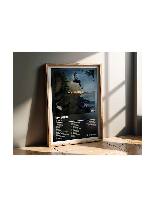 Music Poster Lil Baby My Turn Ms128 21cm X 30cm Λευκό Κάδρο Pvc