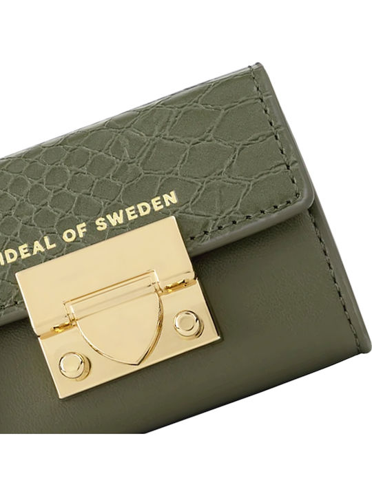 Ideal Sweden Liv Padlock Wallet In Snake Design Removable 105 Cm Chain Green