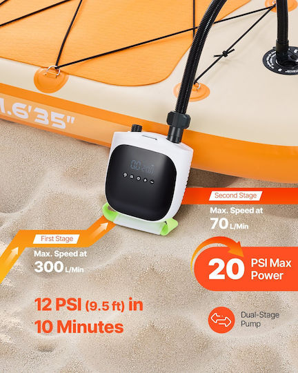 Vevor SUP Zubehör Paddel Board Pumpe Wiederaufladbare Batterie Betriebene 20psi Elektrische Sup Pumpe