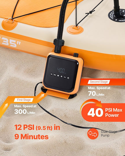 Vevor Paddle Board Pump 40psi SUP Air Pump Auto-Off Inflatable Boats