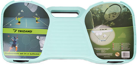 Complete Portable Badminton Set 4 1 Rackets Net Case Foldable 285x155 Cm Aria Trade