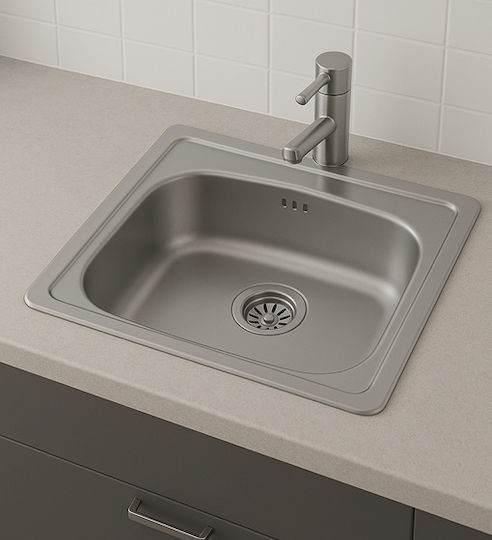 Donau DE 131 Επικαθήμενος Inox Σατινέ Μ44xΠ44cm Ασημί