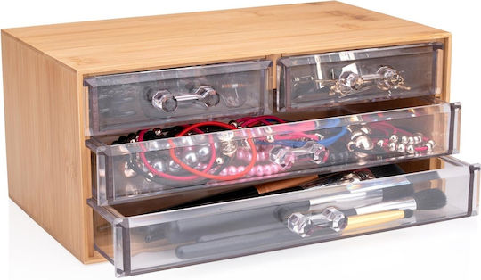 Kosmetikbox 4 Schubladen Bambus 13,8x23,7x11cm 8711252241623
