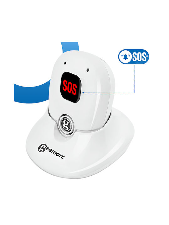 Geemarc Alarm Pendant Emergency Pendant Hands-free Function Sospro 596 White