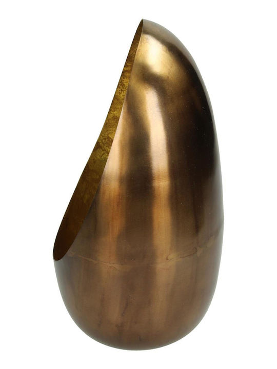 Zaros Egg Candle Holder Aluminum Αλουμινένιο Bronze/Gold 13.5x13.5x20cm 1pcs